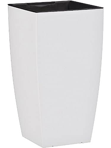 Dehner Living - Macetero con Sistema de autorriego, 57 x 30 x 30 cm, de plástico, Color Blanco