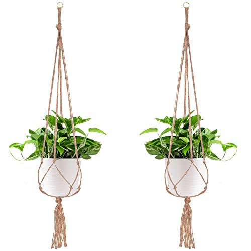 Surplex - Colgador de Plantas de 2 Piezas, Soporte para macetas Redondas y cuadradas con Llavero para decoración de Interiores y Exteriores, jardín,...