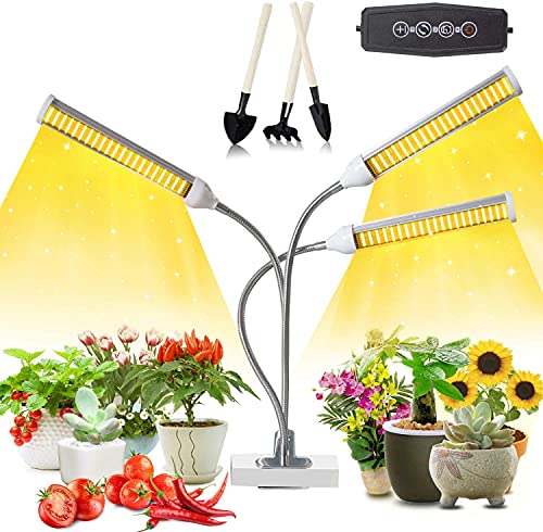 Lámpara de Planta 150W 315 LED, Lámpara de planta en crecimiento, Luz de crecimiento de espectro completo, Lámpara de crecimiento con temporizador...