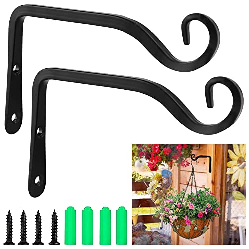 THATSRAD 2 PZS Soportes para Plantas Colgantes en la Pared 15cm con Tornillo Gancho para Colgar Macetas Soporte para Comedero Pájaros Pared, Faroles,...