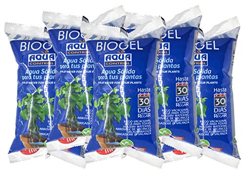 Aqua Control Biogel C21405, Agua Sólida para tus Plantas, Ideal para Riego en Vacaciones, Multicolor, Hasta 30 Días sin Regar - 400 ml (Pack de 5)